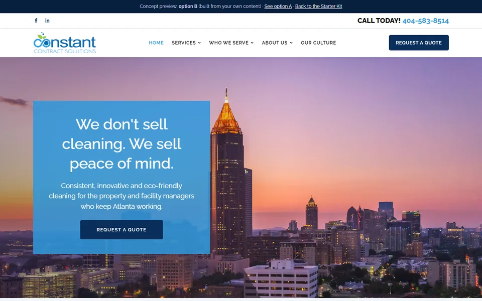 The new Constant Contract Solutions website concept